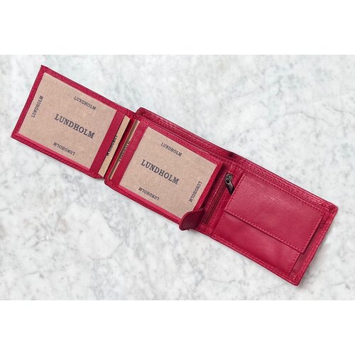 Lundholm Lundholm Dames Portemonnee Rood Leer RFID (Anti-Skim) - portemonnee dames billfold vrouwen cadeautjes tip | Scandinavisch design - Göteborg serie