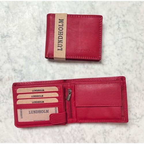 Lundholm Lundholm Dames Portemonnee Rood Leer RFID (Anti-Skim) - portemonnee dames billfold vrouwen cadeautjes tip | Scandinavisch design - Göteborg serie