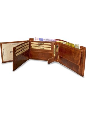 Lundholm Lundholm portemonnee heren bruin - topkwaliteit leer en RFID bescherming - Luxe heren portefeuille in ideaal billfold formaat - Stavanger serie