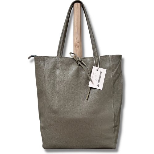 Lundholm Lundholm tas dames schoudertas olijf groen - shopper dames met rits - shopper dames leer - zeer soepel leer - kerstcadeau voor vrouwen cadeau voor vrouw vrouwen cadeautjes tip | Lundholm Odense serie