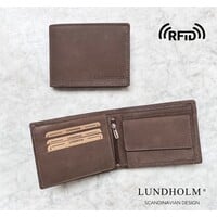 Compacte Leren Heren Portemonnee met Ritsvak en RFID – Taupe