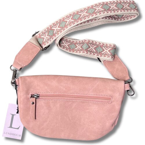 Lundholm Lundholm heuptasje dames roze met tassenriem festival tasje dames - heuptas dames met brede riem  - Scandinavisch design | Heby serie