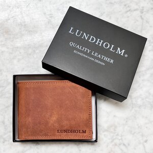 Lundholm Lundholm leren heren portemonnee heren leer cognac RFID anti-skim bescherming Lundholm Lundholm leren heren portemonnee heren leer cognac RFID anti-skim bescherming