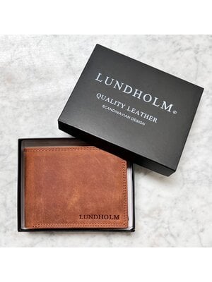 Lundholm Lundholm leren heren portemonnee heren leer cognac RFID anti-skim bescherming