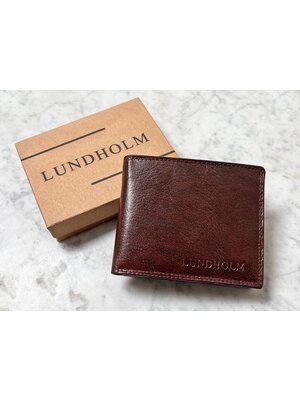Lundholm Lundholm Portemonnee heren luxe leer RFID anti-skim in geschenkdoos - Reykjavik serie portefeuille heren leer - Bruin