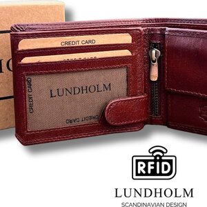 Lundholm Lundholm Portemonnee heren Compact luxe leer RFID anti-skim in geschenkdoos - Reykjavik serie portefeuille heren leer - Cognac Lundholm Lundholm Portemonnee heren Compact luxe leer RFID anti-skim in geschenkdoos - Reykjavik serie portefeuille heren leer - Cognac