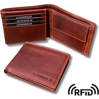 Lundholm Portemonnee heren luxe leer RFID anti-skim - Oslo serie portefeuille heren leer - Billfold Bruin