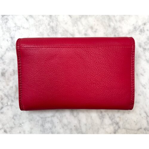 Lundholm Lundholm portemonnee dames leer rood - compact formaat huishoudportemonnee vrouwen cadeautjes tip - Lundholm Helsingborg serie | Scandinavisch design