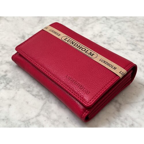 Lundholm Lundholm portemonnee dames leer rood - compact formaat huishoudportemonnee vrouwen cadeautjes tip - Lundholm Helsingborg serie | Scandinavisch design