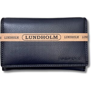 Lundholm Lundholm portemonnee dames leer blauw - compact formaat huishoudportemonnee vrouwen cadeautjes tip - Lundholm Helsingborg serie | Scandinavisch design