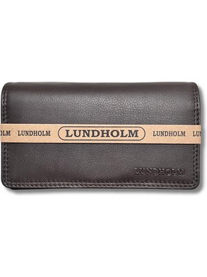 Lundholm Lundholm portemonnee dames overslag bruin RFID - Leren portefeuille dames met anti-skim bescherming - vrouwen cadeautjes overslagportemonnee dames bruin