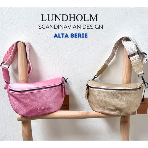 Lundholm Lundholm heuptasje dames festival roze - bag strap tassenriem met schouderband voor tas - cadeau voor vriendin | Scandinavisch design - Alta serie - Crossbody tas dames Roze