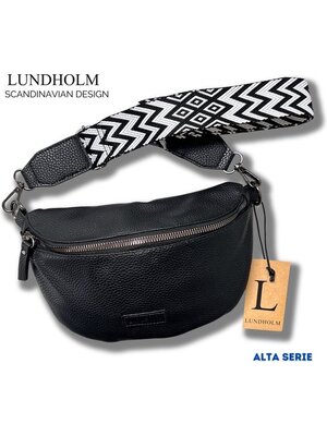 Lundholm Lundholm heuptasje dames festival zwart - bag strap tassenriem met schouderband voor tas - cadeau voor vriendin | Scandinavisch design