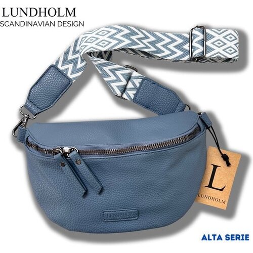 Lundholm Lundholm heuptasje dames festival blauw - bag strap tassenriem met schouderband voor tas - cadeau voor vriendin | Scandinavisch design - Alta serie - crossbody tas dames Blauw