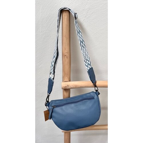 Lundholm Lundholm heuptasje dames festival blauw - bag strap tassenriem met schouderband voor tas - cadeau voor vriendin | Scandinavisch design - Alta serie - crossbody tas dames Blauw