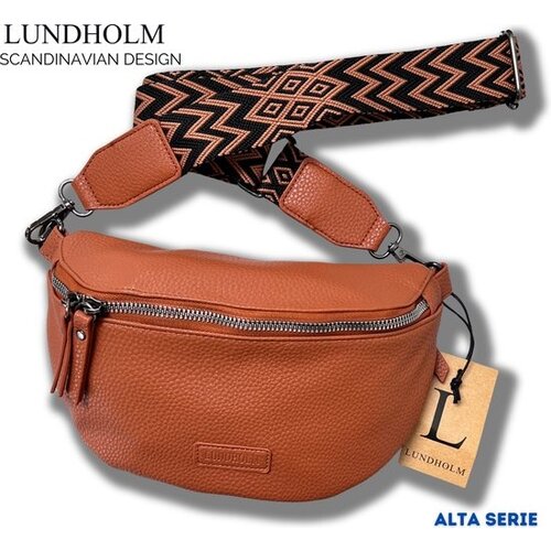 Lundholm Lundholm heuptasje dames festival bruin - bag strap tassenriem met schouderband voor tas - cadeau voor vriendin | Scandinavisch design - Alta serie - Crossbody tas dames cognac