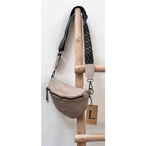 Lundholm Lundholm heuptasje dames festival taupe - bag strap tassenriem met schouderband voor tas - cadeau voor vriendin | Scandinavisch design - Alta serie - crossbody tas dames Taupe