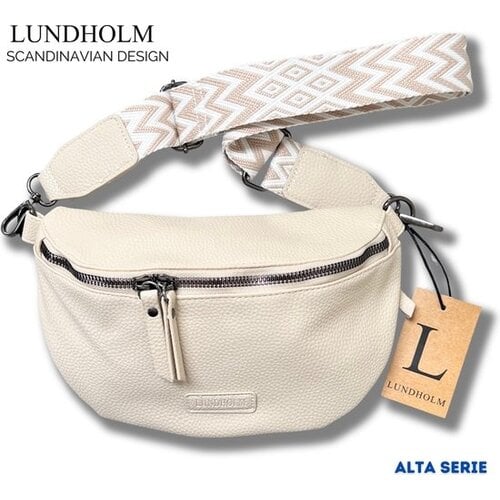 Lundholm Lundholm heuptasje dames festival beige - bag strap tassenriem met schouderband voor tas - cadeau voor vriendin | Scandinavisch design - Alta serie - crossbody tas dames Beige