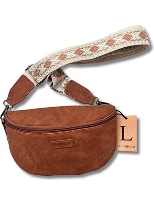 Lundholm Lundholm heuptasje dames bruin met tassenriem bag strap - heuptas dames met brede riem fanny pack crossbody tasje dames festival - cadeau voor vriendin - Scandinavisch design | Heby serie