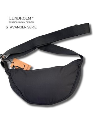 Lundholm Lundholm heuptasje dames zwart banana bag - crossbody tasje festival tassen dames - cadeau voor vriendin - Fanny pack zwart | Scandinavisch Design - Stavanger serie