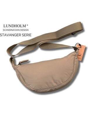 Lundholm Lundholm heuptasje dames taupe banana bag - crossbody tasje festival - cadeau voor vriendin - Fanny pack taupe | Scandinavisch Design - Stavanger serie