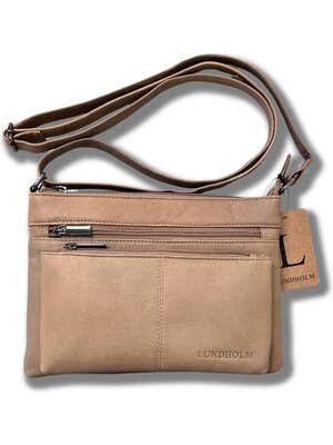 Lundholm Lundholm leren schoudertas dames Taupe - schoudertassen dames leer tas dames schoudertas | Lundholm Kopenhagen serie
