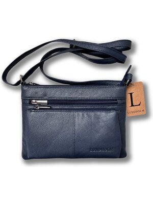 Lundholm Lundholm leren schoudertas dames groot donkerblauw - schoudertassen dames leer tas dames schoudertas vrouwen cadeautjes | Lundholm Kopenhagen serie