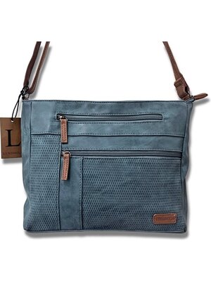 Lundholm Lundholm Tas Schoudertas Dames topkwaliteit PU leer Jeansblauw - cadeau voor vrouw - Scandinavisch Design | Göta serie