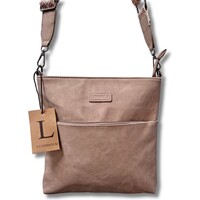 Lundholm schoudertas dames Taupe met schouderband - schoudertassen dames crossbody tas dames schoudertas - vrouwen cadeautjes | Scandinavisch Design - Lykling Serie