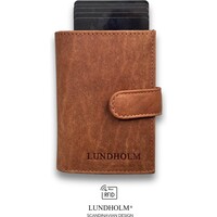 Lundholm luxe pasjeshouder mannen met portemonnee RFID anti-skim bescherming - Hunter Bruin