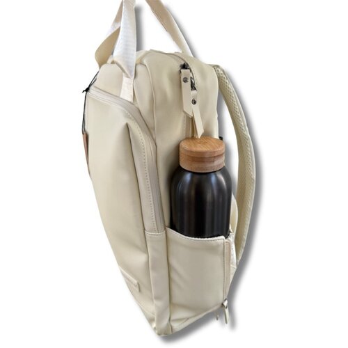 Lundholm Lundholm Rugzak Dames 14 inch laptoptas Beige - Handbagage, waterdichte rugtas - Scandinavisch Design