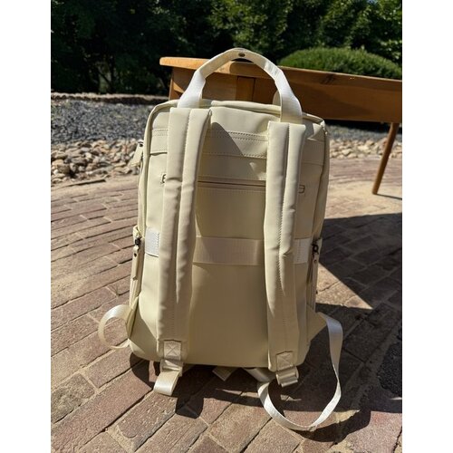 Lundholm Lundholm Rugzak Dames 14 inch laptoptas Beige - Handbagage, waterdichte rugtas - Scandinavisch Design
