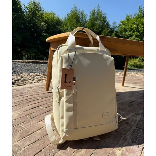 Lundholm Lundholm Rugzak Dames 14 inch laptoptas Beige - Handbagage, waterdichte rugtas - Scandinavisch Design