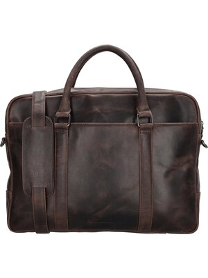 Lundholm Lundholm luxe leren laptoptas 15 inch leer Bruin werktas schoudertas mannen aktetas - Werktas mannen echt leer - geschenk mannen cadeautjes - Luxe - Bruin