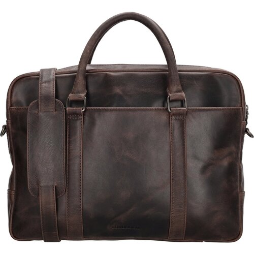 Lundholm Lundholm luxe leren laptoptas 15 inch leer Bruin werktas schoudertas mannen aktetas - Werktas mannen echt leer - geschenk mannen cadeautjes - Luxe - Bruin