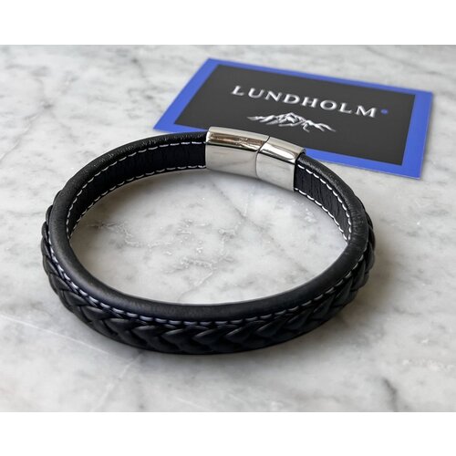 Lundholm Lundholm heren cadeau set brievenbus geschenkdoos - mannen cadeautjes leren pasjeshouder - RFID creditcardhouder safe - cadeau voor man - geschenk voor mannen - leren armband bieropener sleutelhanger luxe cadeau voor man - portefeuille zwart