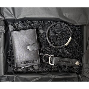 Lundholm Cadeauset Heren Pasjeshouder met RFID, Armband en Bieropener – Zwart Lundholm Cadeauset Heren Pasjeshouder met RFID, Armband en Bieropener – Zwart