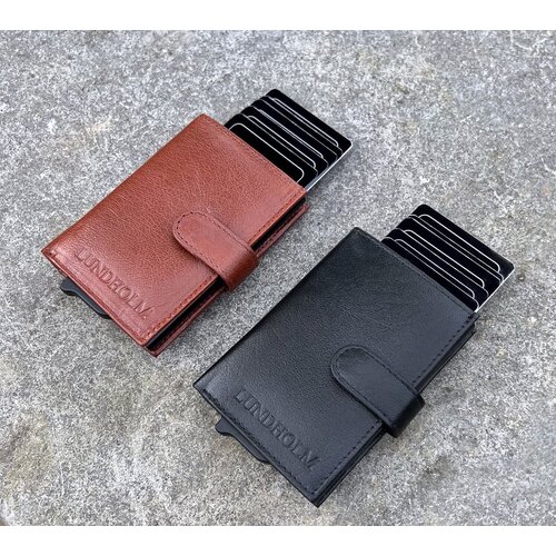 Lundholm Lundholm heren cadeau set brievenbus geschenkdoos - mannen cadeautjes leren pasjeshouder - RFID creditcardhouder safe - cadeau voor man - geschenk voor mannen - leren armband bieropener sleutelhanger luxe cadeau voor man - portefeuille zwart