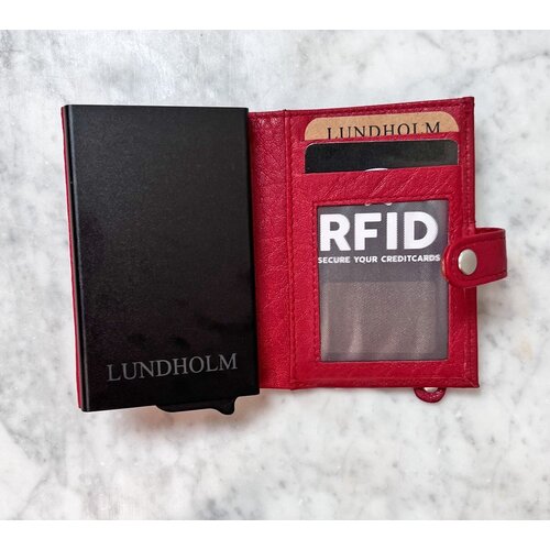 Lundholm Lundholm Pasjeshouder Rood - Cadeau set dames vrouwen cadeautjes set - cadeau voor vriendin - giftset geschenkdoos brievenbus cadeau - creditcardhouder onderzetters leer - Rood
