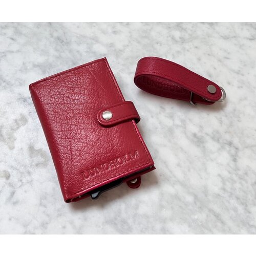 Lundholm Lundholm Pasjeshouder Rood - Cadeau set dames vrouwen cadeautjes set - cadeau voor vriendin - giftset geschenkdoos brievenbus cadeau - creditcardhouder onderzetters leer - Rood