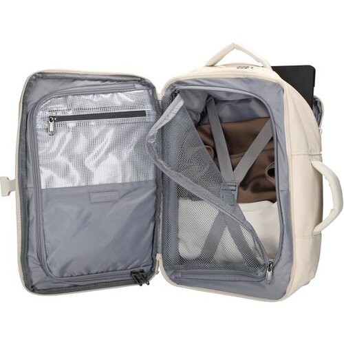 Lundholm Lundholm Rugzak Underseater 40x30x20 - Rugtas Travel Laptoptas 15.6 inch met TSA slot - Reizen Handbagage Koffer als Rugtas - Maximale Inhoud - Cabin Approved - Scandinavisch Design Beige