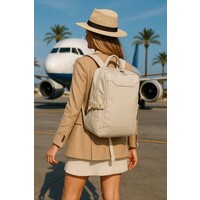 Lundholm Rugzak Underseater 40x30x20 - Rugtas Travel Laptoptas 15.6 inch met TSA slot - Reizen Handbagage Koffer als Rugtas - Maximale Inhoud - Cabin Approved - Scandinavisch Design Beige