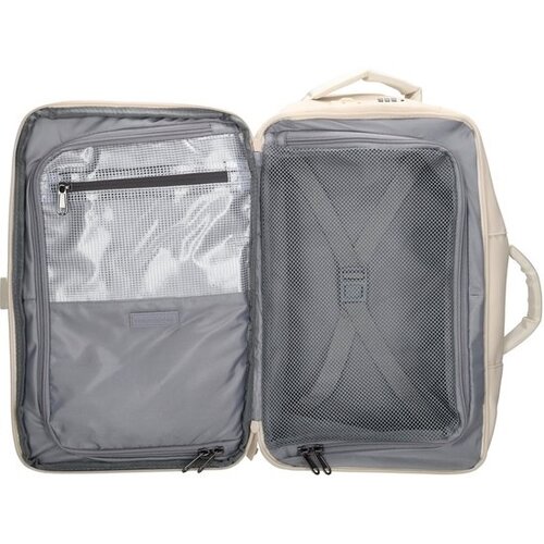 Lundholm Lundholm Rugzak Underseater 40x30x20 - Rugtas Travel Laptoptas 15.6 inch met TSA slot - Reizen Handbagage Koffer als Rugtas - Maximale Inhoud - Cabin Approved - Scandinavisch Design Beige