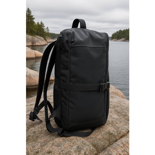 Lundholm Lundholm Rugzak Underseater 40x30x20 - Rugtas Travel Laptoptas 15.6 inch met TSA slot - Reizen Handbagage Koffer als Rugtas - Maximale Inhoud - Cabin Approved - Scandinavisch Design Zwart