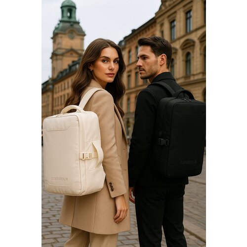 Lundholm Lundholm Rugzak Underseater 40x30x20 - Rugtas Travel Laptoptas 15.6 inch met TSA slot - Reizen Handbagage Koffer als Rugtas - Maximale Inhoud - Cabin Approved - Scandinavisch Design Zwart