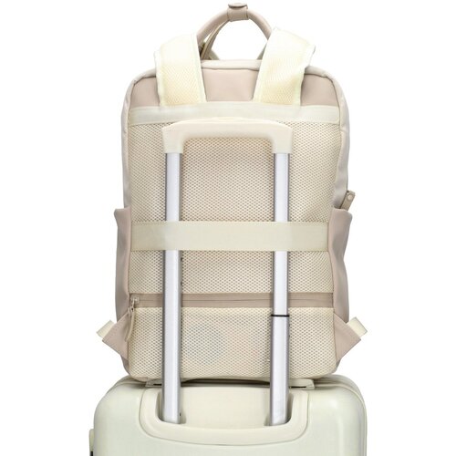 Lundholm Lundholm Abisko Luxe Rugzak - 25L - 15,6 Inch - Laptop Rugzak Handbagage Geschikt -Werktas Schooltas Laptoptas Dames 15.6 inch - Scandinavisch Design - Creme