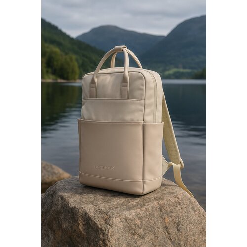 Lundholm Lundholm Abisko Luxe Rugzak - 25L - 15,6 Inch - Laptop Rugzak Handbagage Geschikt -Werktas Schooltas Laptoptas Dames 15.6 inch - Scandinavisch Design - Creme