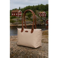 Lundholm Shopper Dames Handtas dames Tote Bag Beige Champagne - Shopper dames met rits - vrouwen cadeautjes - | Scandinavisch Design - Danviken Serie - Beige