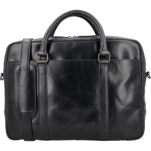 Lundholm Lundholm luxe leren laptoptas 15 inch leer heren Zwart werktas schoudertas mannen aktetas - Werktas mannen topkwaliteit echt leer - mannen cadeautjes - Luxe Laptoptas Zwart
