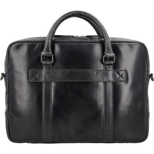 Lundholm Lundholm luxe leren laptoptas 15 inch leer heren Zwart werktas schoudertas mannen aktetas - Werktas mannen topkwaliteit echt leer - mannen cadeautjes - Luxe Laptoptas Zwart